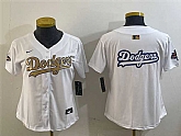 Women's Los Angeles Dodgers Team Big Logo White 2025 Gold Collection Limited Stitched Jersey,baseball caps,new era cap wholesale,wholesale hats
